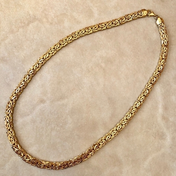 14K Yellow Gold Byzantine 20 Grams Chain Necklace - Picture 2 of 8